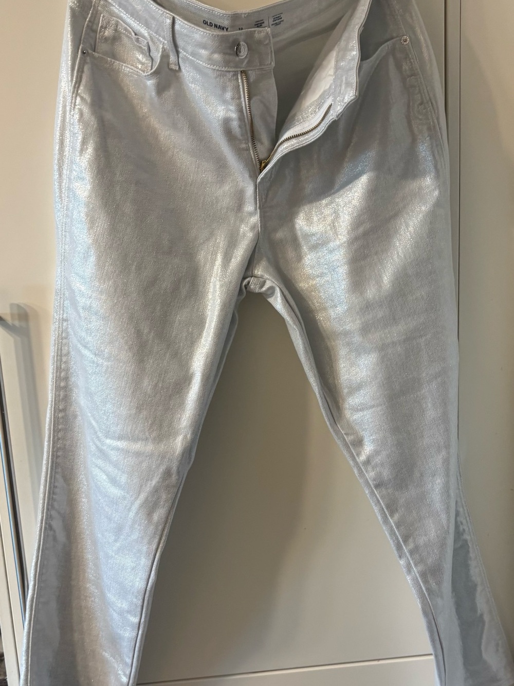 Old Navy Metalic Silver Jeans size 12